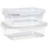 Gifi Conservation Alimentaire^Lunchbox en verre x2 avec couvercle 640ml et 1,05L