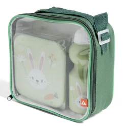 Gifi Conservation Alimentaire^Lunchbox enfant 720ml avec gourde 350ml et sac de transport lapin vert