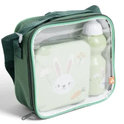 Gifi Conservation Alimentaire^Lunchbox enfant 720ml avec gourde 350ml et sac de transport lapin vert