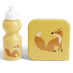 Gifi Conservation Alimentaire^Lunchbox enfant 720ml avec gourde 350ml et sac de transport renard orange