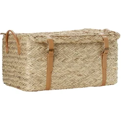 Best Malle en jute naturelle avec sangles 52x31xH25 cm - TISSIA Rangement