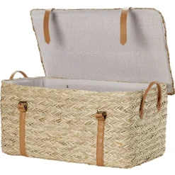 Best Malle en jute naturelle avec sangles 52x31xH25 cm - TISSIA Rangement
