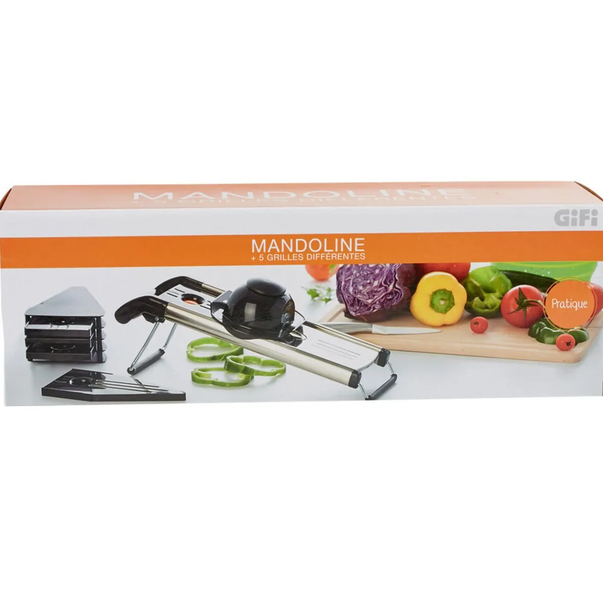 Gifi Préparation Culinaire^Mandoline acier noir et gris