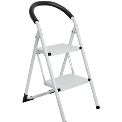 Marchepied pliant 2 marches blanc^Gifi Outlet