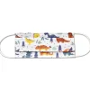 Masque lavable enfant AFNOR UNS1 motif dinosaure tissu blanc et bleu^Gifi