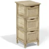 Best Meuble d'appoint Salomé 3 panières bois et métal 26xH63x30cm Rangement