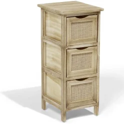 Best Meuble d'appoint Salomé 3 panières bois et métal 26xH63x30cm Rangement