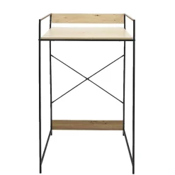 Meuble pour buanderie 70xH115x60cm bois et acier noir Entretien Du Linge