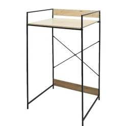 Meuble pour buanderie 70xH115x60cm bois et acier noir Entretien Du Linge