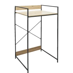 Meuble pour buanderie 70xH115x60cm bois et acier noir Entretien Du Linge