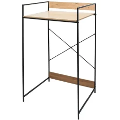 Meuble pour buanderie 70xH115x60cm bois et acier noir Entretien Du Linge