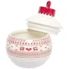 Gifi Conservation Alimentaire^Mini bonbonnière en céramique décor Noël rouge blanc