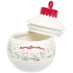 Gifi Conservation Alimentaire^Mini bonbonnière en céramique décor Noël rouge blanc