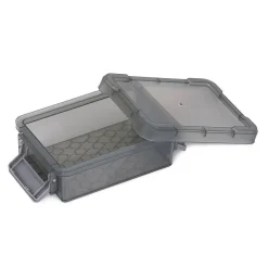Best Mini boîte en plastique gris fermeture clips 0,20L - Lot de 2 Rangement