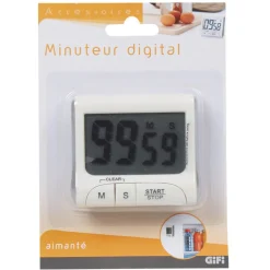 Gifi Préparation Culinaire^Minuteur digital blanc