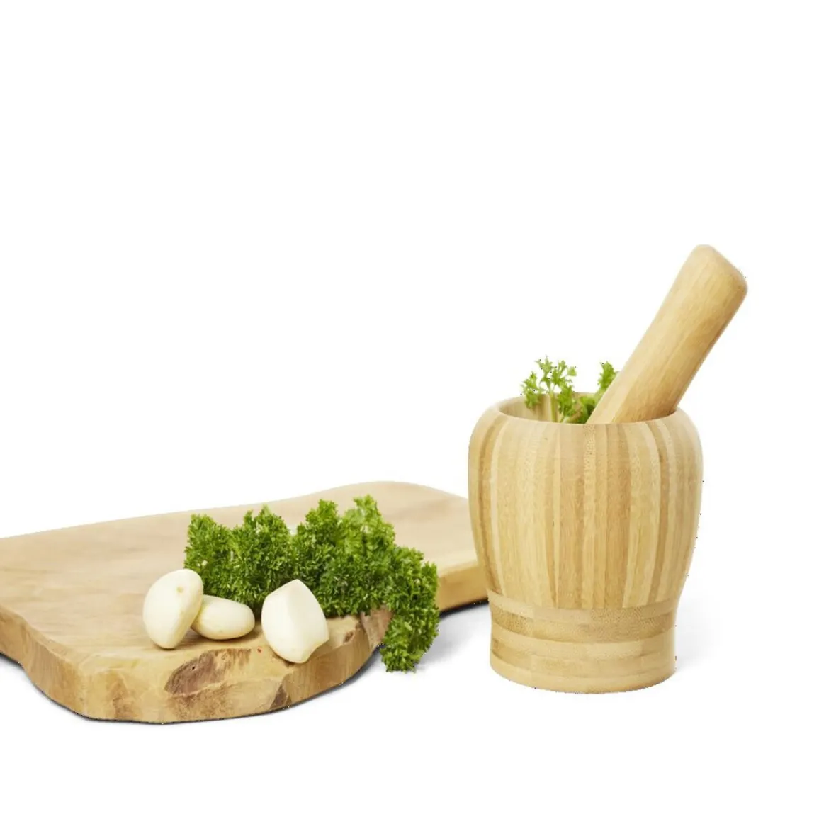 Gifi Préparation Culinaire^Mortier en bambou H14,5cm