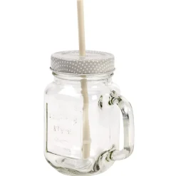 Gifi Conservation Alimentaire^Mug bocal transparent avec paille