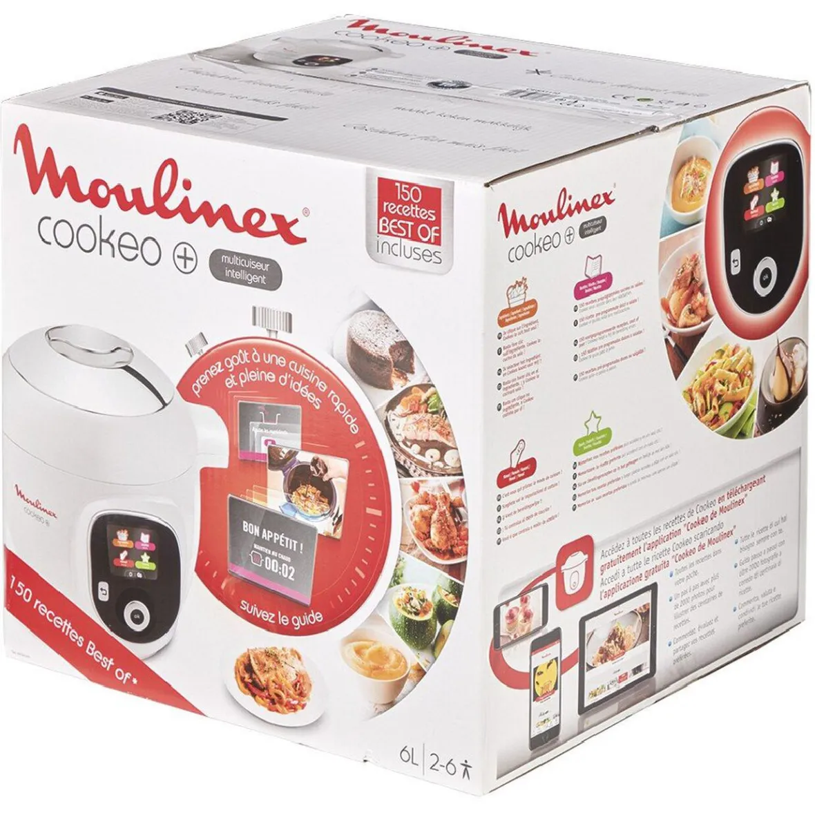 Gifi Conservation Alimentaire^Multicuiseur Cookéo + Moulinex 150 recettes best of blanc