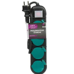 Multiprise étanche 4 prises noir et vert^Gifi Discount