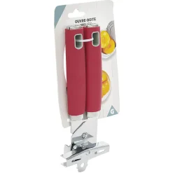 Gifi Préparation Culinaire^Ouvre boîte inox avec manche en polypropylène rouge