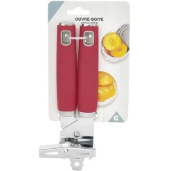 Gifi Préparation Culinaire^Ouvre boîte inox avec manche en polypropylène rouge