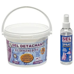 Outlet Pack Sel détachant 2KG + pulvérisateur Oxygen actif Entretien Du Linge