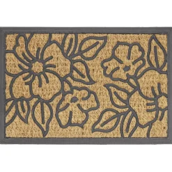 Best Paillasson coco rectangulaire motif fleur 60x40cm Nettoyage Et Entretien