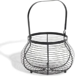 Gifi Rangement De Cuisine^Panier à oeufs avec poignée métal noir