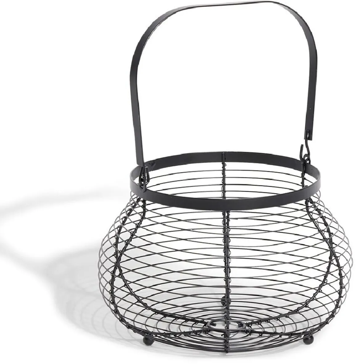 Gifi Rangement De Cuisine^Panier à oeufs avec poignée métal noir