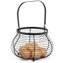 Gifi Rangement De Cuisine^Panier à oeufs avec poignée métal noir
