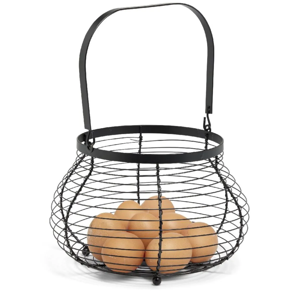 Gifi Rangement De Cuisine^Panier à oeufs avec poignée métal noir