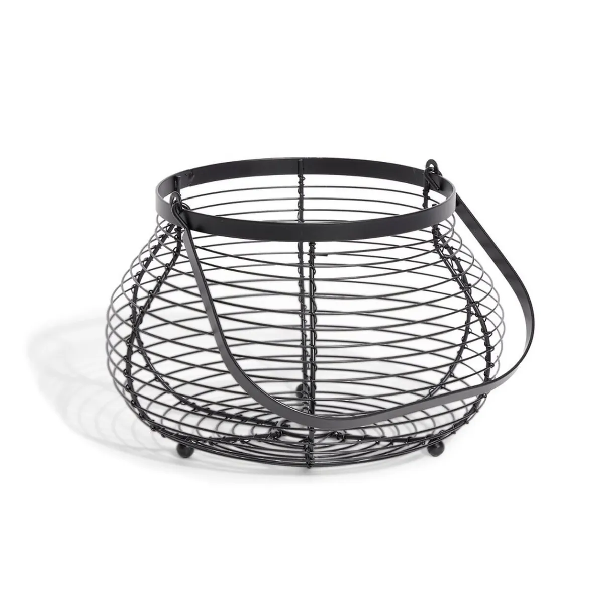 Gifi Rangement De Cuisine^Panier à oeufs avec poignée métal noir