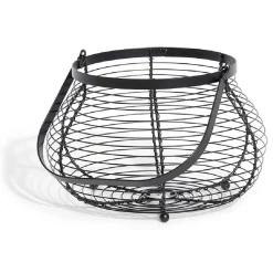 Gifi Rangement De Cuisine^Panier à oeufs avec poignée métal noir