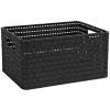 Discount Panier avec poignées design rotin noir 18 L Entretien Du Linge