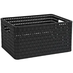 Discount Panier avec poignées design rotin noir 18 L Entretien Du Linge