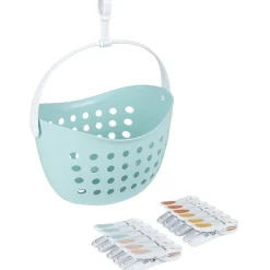 Outlet Panier bleu avec 12 pinces à linge bleu Entretien Du Linge
