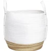 Best Panier déco Bora Bora naturel et blanc grand modèle Rangement