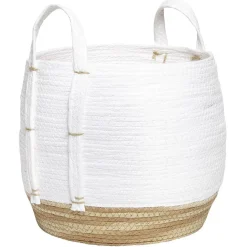Best Panier déco Bora Bora naturel et blanc grand modèle Rangement