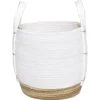 Best Panier déco Bora Bora naturel et blanc petit modèle Rangement