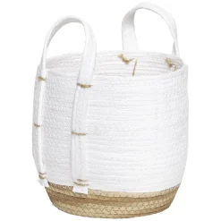 Best Panier déco Bora Bora naturel et blanc petit modèle Rangement