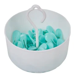 Outlet Panier rond blanc avec pince à linge x24 Entretien Du Linge