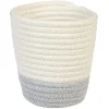 Best Panier rond bohème coton blanc gris Rangement