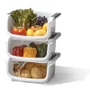 Gifi Rangement De Cuisine^Panier superposable blanc x3