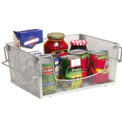 Gifi Rangement De Cuisine^Panier superposable gris argenté