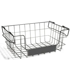 Best Panier superposable taille S métal noir 34,5x24x14cm Rangement