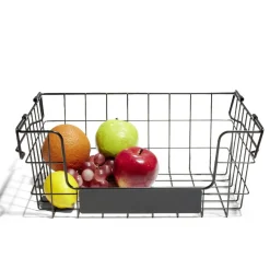 Best Panier superposable taille S métal noir 34,5x24x14cm Rangement