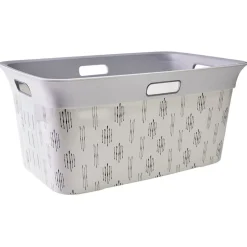Hot Panière à linge blanc et gris 40L Entretien Du Linge