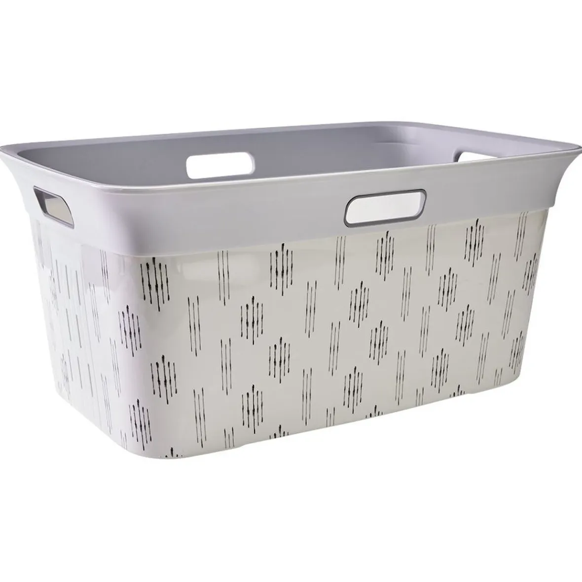 Hot Panière à linge blanc et gris 40L Entretien Du Linge