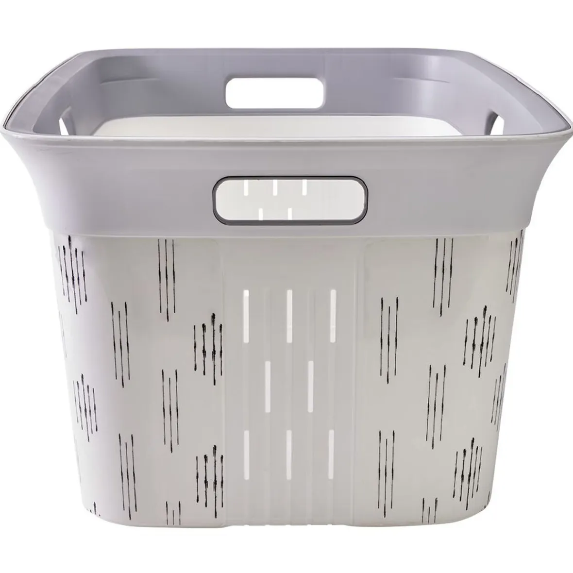 Hot Panière à linge blanc et gris 40L Entretien Du Linge