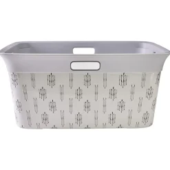 Hot Panière à linge blanc et gris 40L Entretien Du Linge
